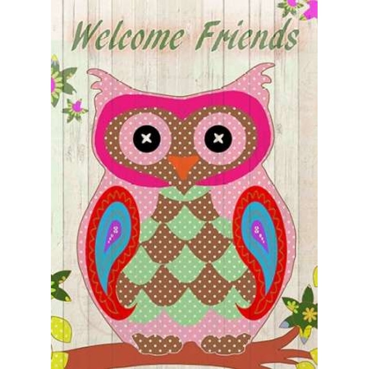 Patchwork Owl Welcome Poster Print by Kimberly Allen-VARPDXKARC032A Image 1