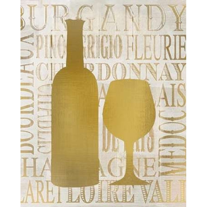 Golden Wine Silhouette 1 Poster Print by Kimberly Allen-VARPDXKARC118A2 Image 1