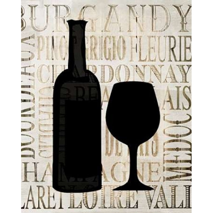 Wine Silhouette 1 Poster Print by Kimberly Allen-VARPDXKARC118A Image 1