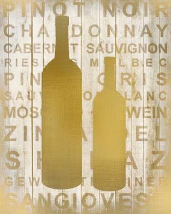 Golden Wine Silhouette 2 Poster Print by Kimberly Allen-VARPDXKARC118B2 Image 1