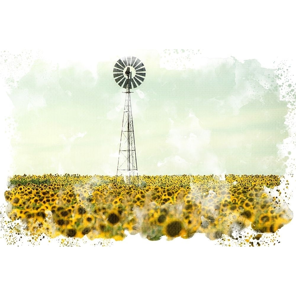 Windmill Sunflowers Poster Print by Kimberly Allen-VARPDXKARC2116 Image 1