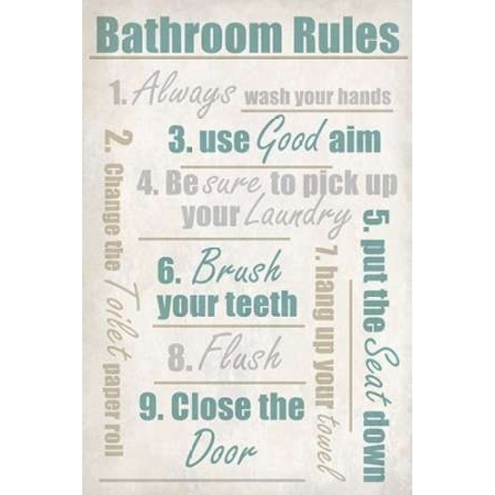 Concrete Bathroom Rules Poster Print by Kimberly Allen-VARPDXKARC281A Image 2