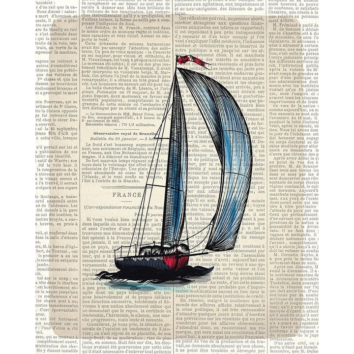 Newspaper Sailboat 1 Poster Print by Allen Kimberly-VARPDXKARC583A Image 1