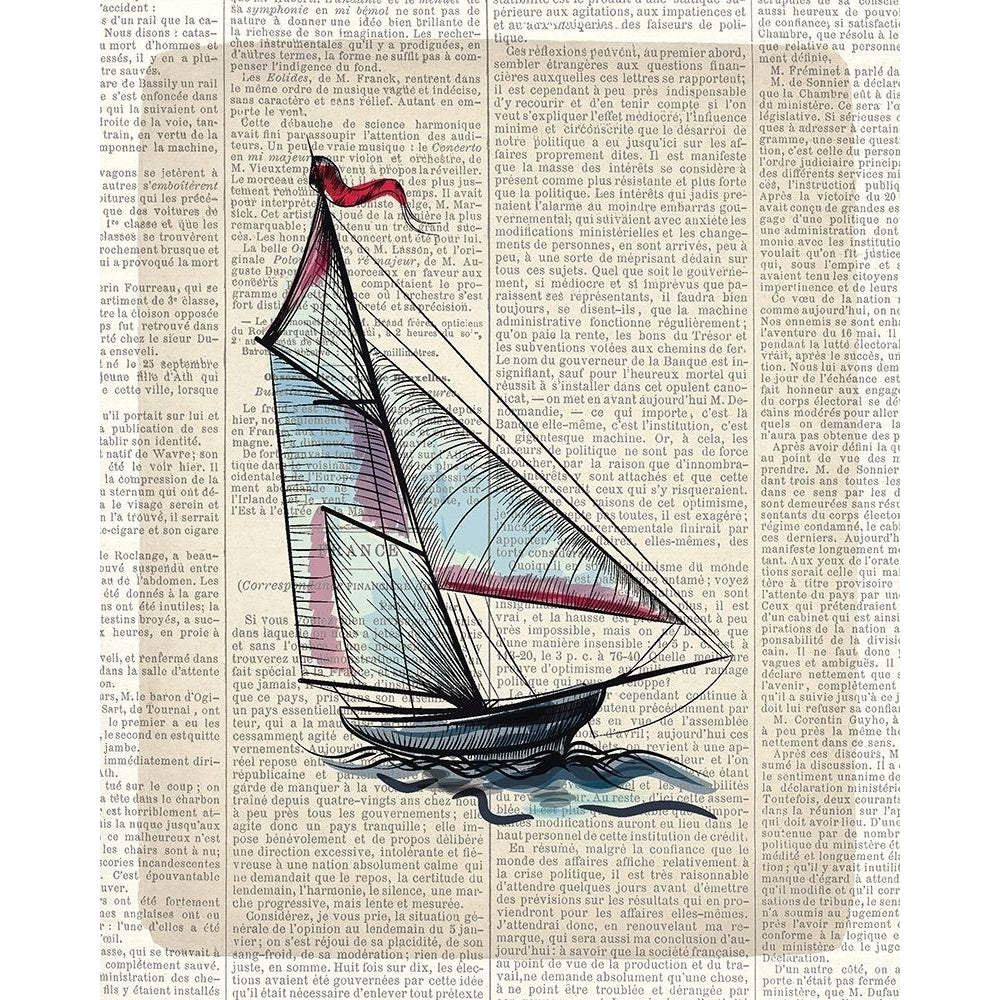 Newspaper Sailboat 3 Poster Print by Allen Kimberly-VARPDXKARC583C Image 2