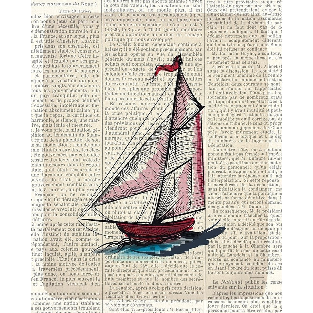 Newspaper Sailboat 2 Poster Print by Allen Kimberly-VARPDXKARC583B Image 2