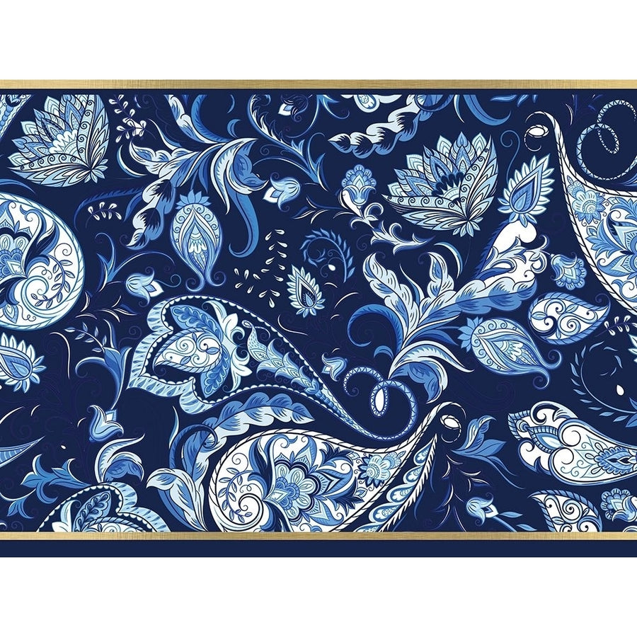 Blue and Gold Paisleys 2 Poster Print by Kimberly Allen-VARPDXKARC820B Image 1