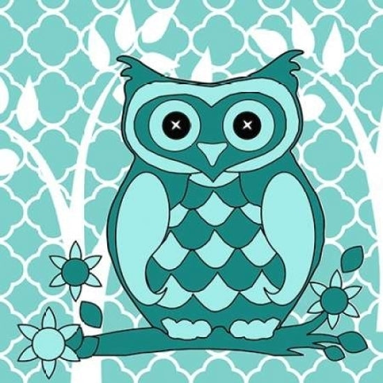 Teal Patterened Owl Poster Print by Kimberly Allen-VARPDXKASQ055B Image 2