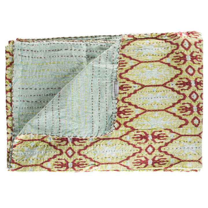 Taj Hotel Kantha Cotton Throw 50x70 Handmade Patchwork Vibrant India Decor Image 8