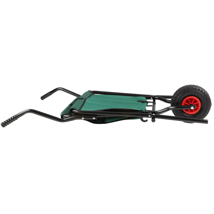 Folding Wheelbarrow Collapsible Garden Cart 80lb Capacity Green and Black Image 4