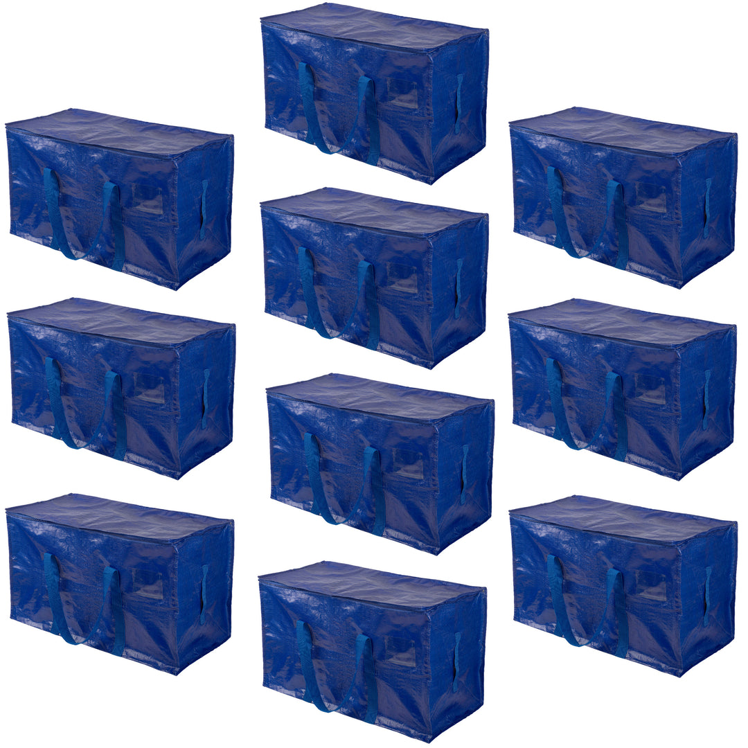 Home-Complete 10-Pack Extra Large Storage Bags Blue 25 Gallon Zipper Durable Image 1