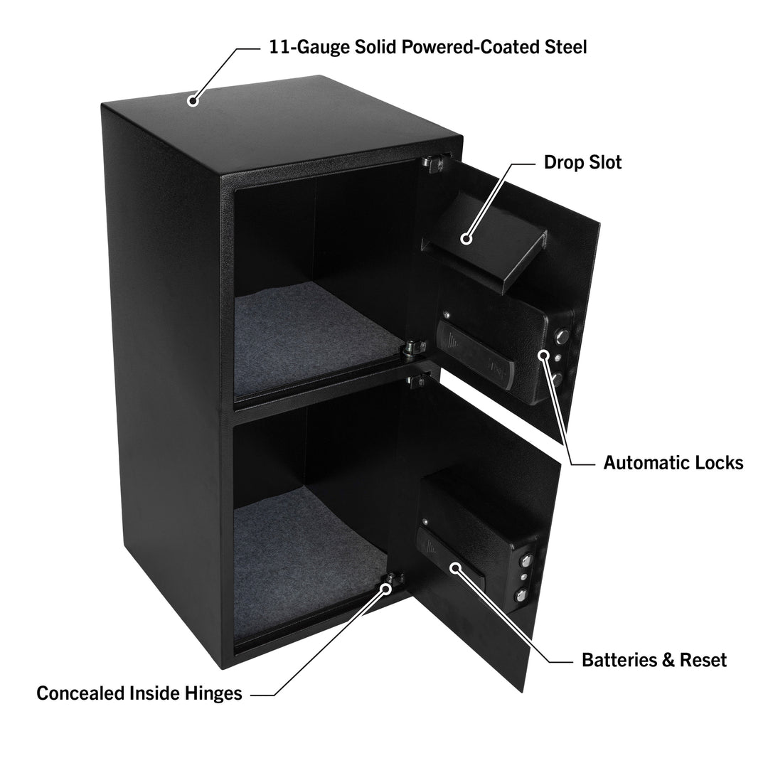 Electronic Safe Deposit Box - Drop Safe with Digital Keypad and 2 Sets of Manual Override Keys for Business Cash Drops Image 4