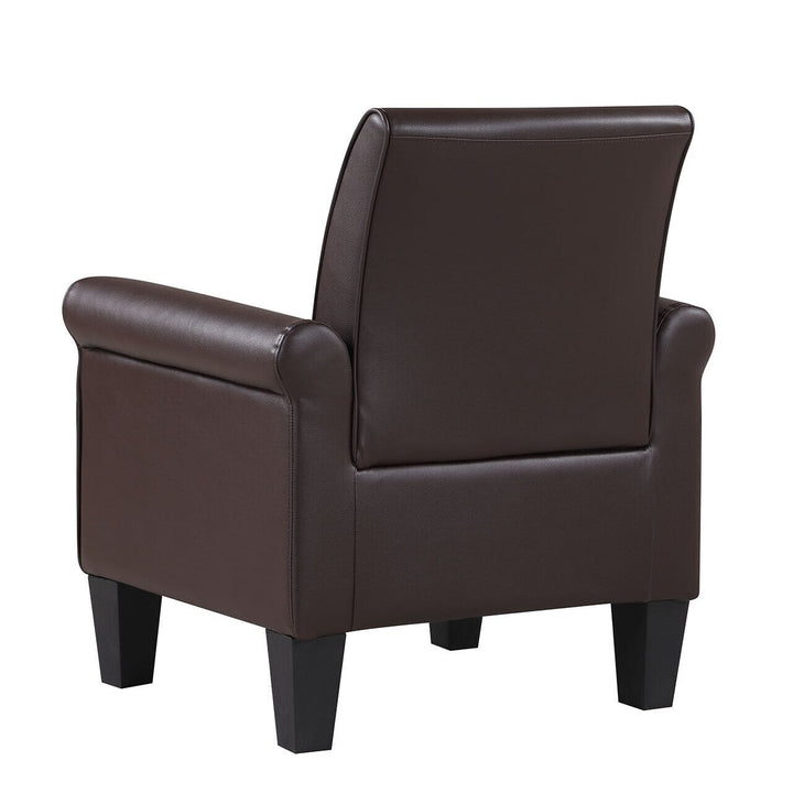 Belleze Modern Contemporary Upholstered Accent Chair Brown Image 4