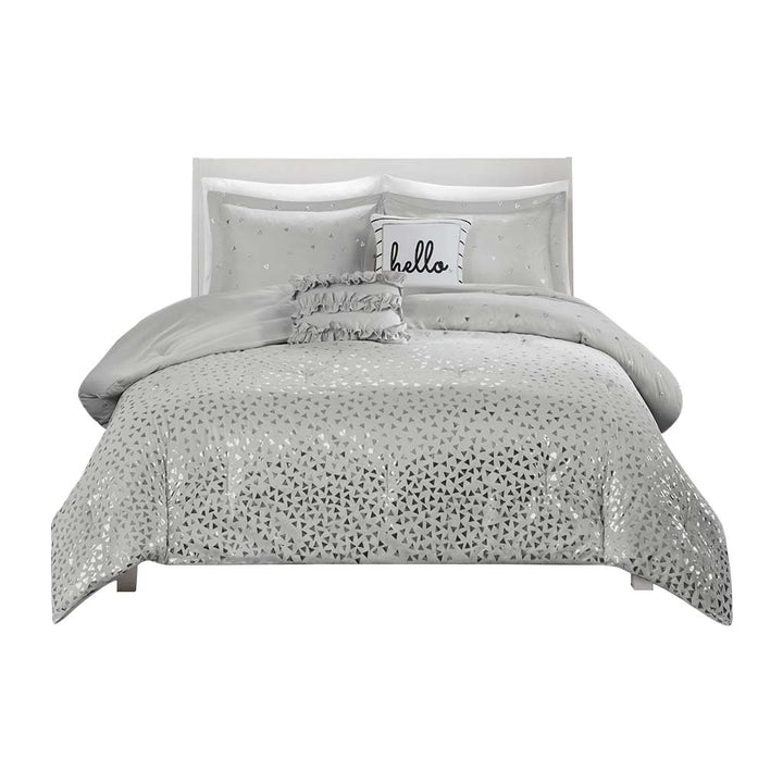 Gracie Mills Rathmore Metallic Triangle Print Comforter Set - GRACE-10529 Image 1