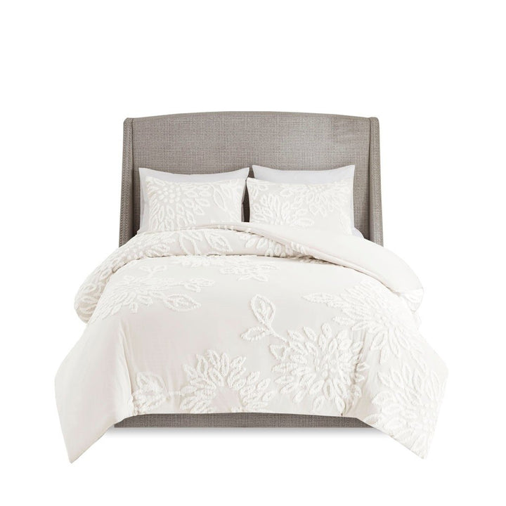 Gracie Mills Anita 3-Piece Farmhouse Tufted Cotton Chenille Floral Comforter Set - GRACE-12641 Image 1