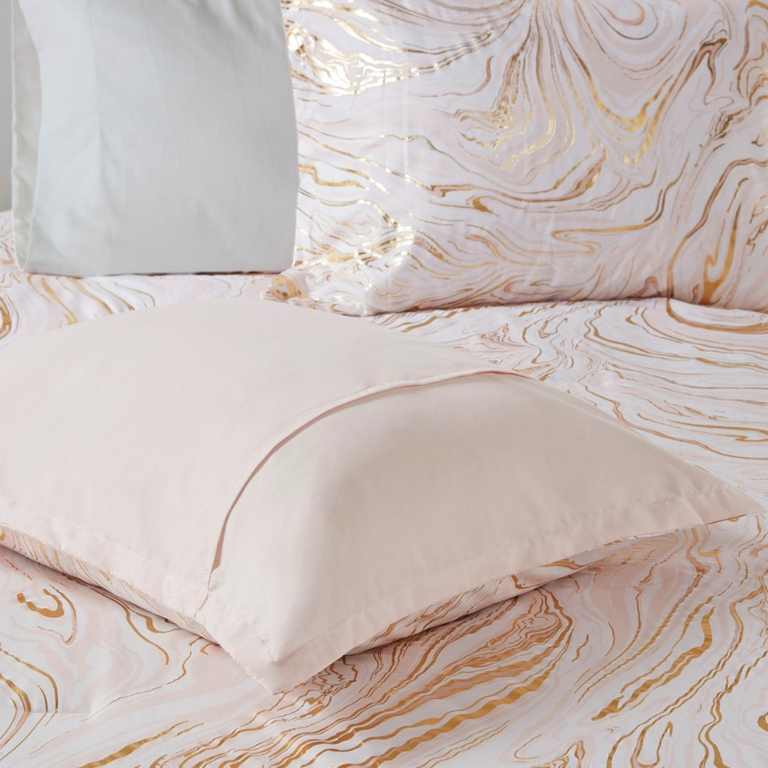 Gracie Mills Metallic Printed Comforter Set Blush Gold Twin GRACE-12798 Microfiber Image 3