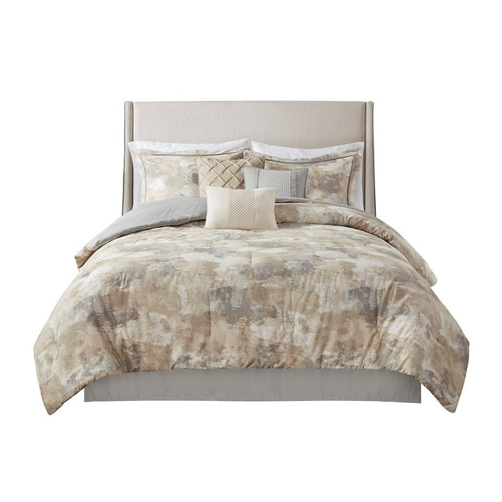 Gracie Mills Danial Textured Serenity 7-Piece Cotton Blend Comforter Ensemble - GRACE-14117 Image 1