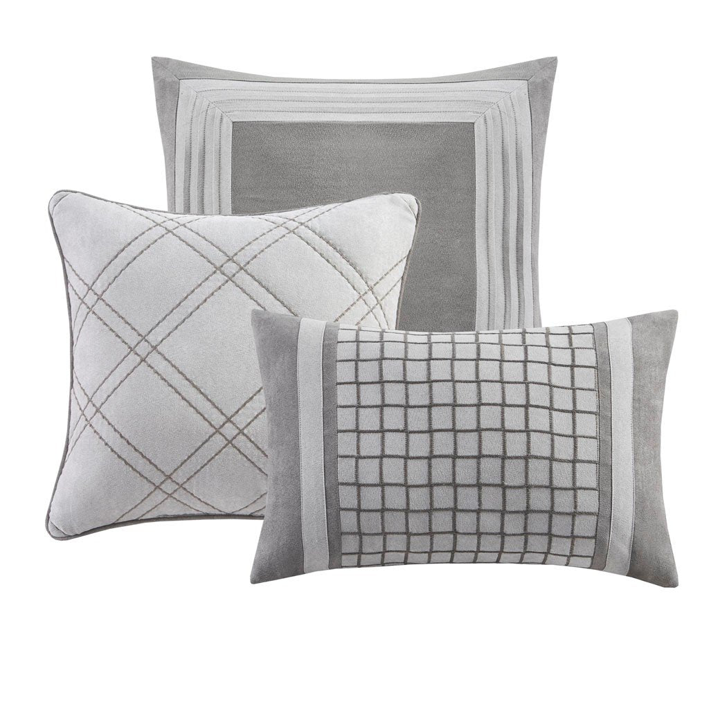 Gracie Mills Lacy Elegant Gray Microsuede 7-Piece Comforter Set - GRACE-14397 Image 5