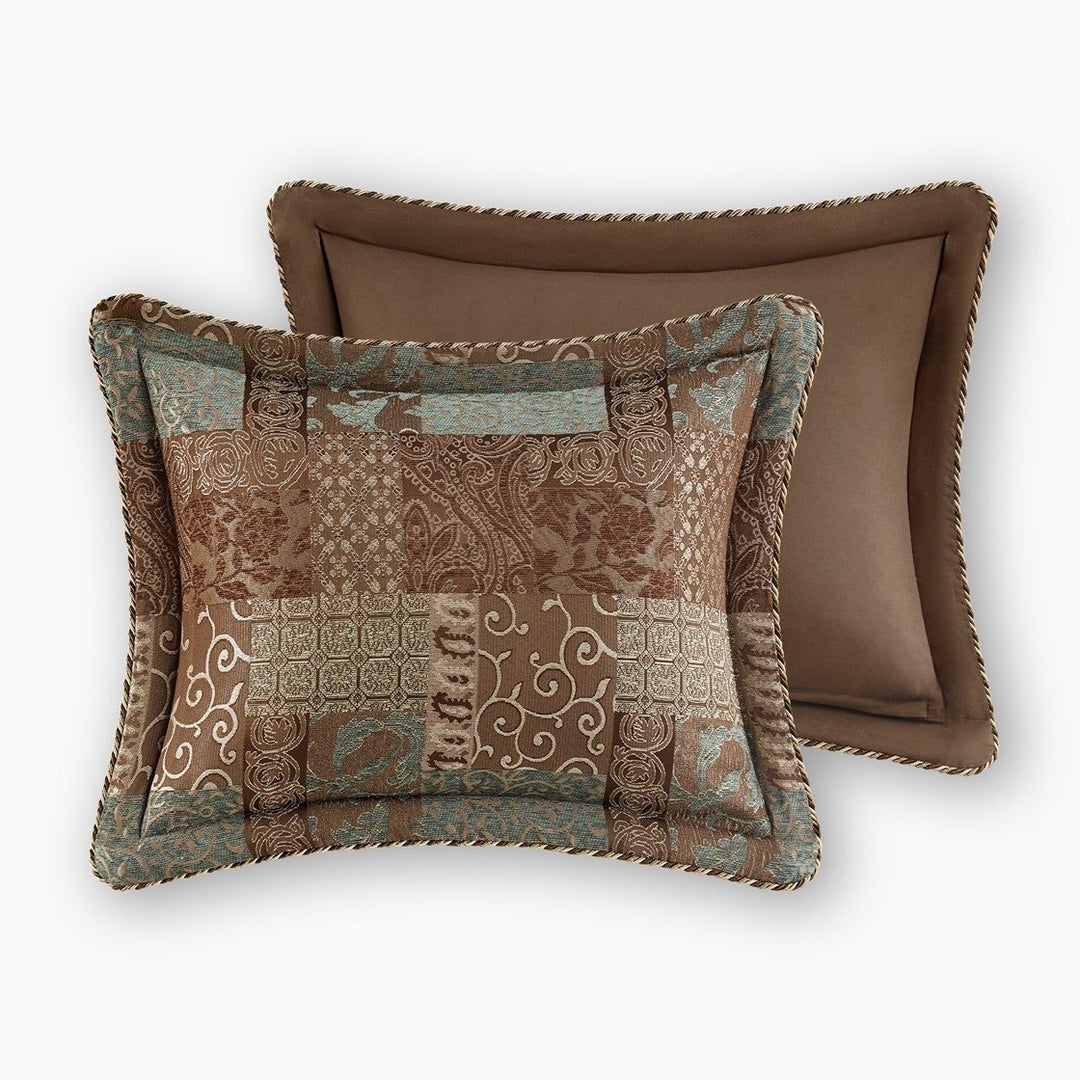 Gracie Mills 4-Piece Chenille Jacquard Comforter Set Patchwork Warm Tones GRACE-15224 Image 2