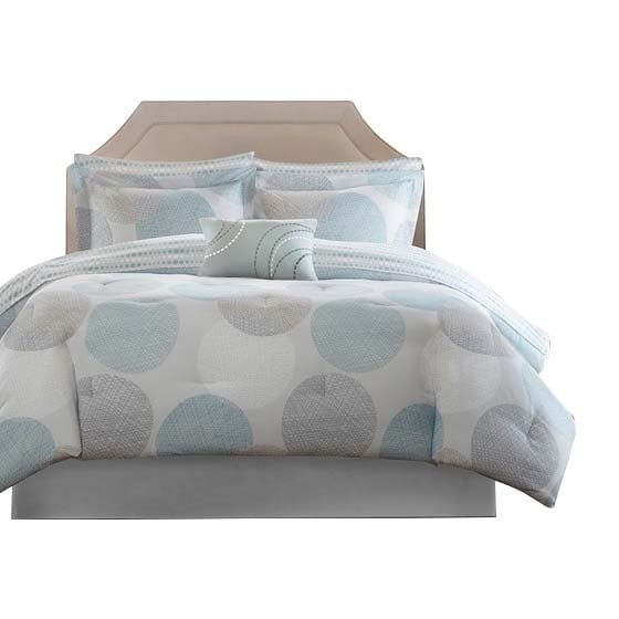 Gracie Mills 7-Piece Comforter Set Geometric Aqua Grey Cotton Sheets GRACE-5679 Image 5