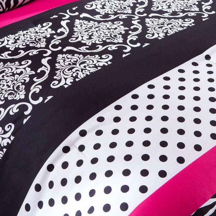 Gracie Mills Morse 4-Piece Striped Damask and Zebra Printed Comforter Set - GRACE-6083 Image 4