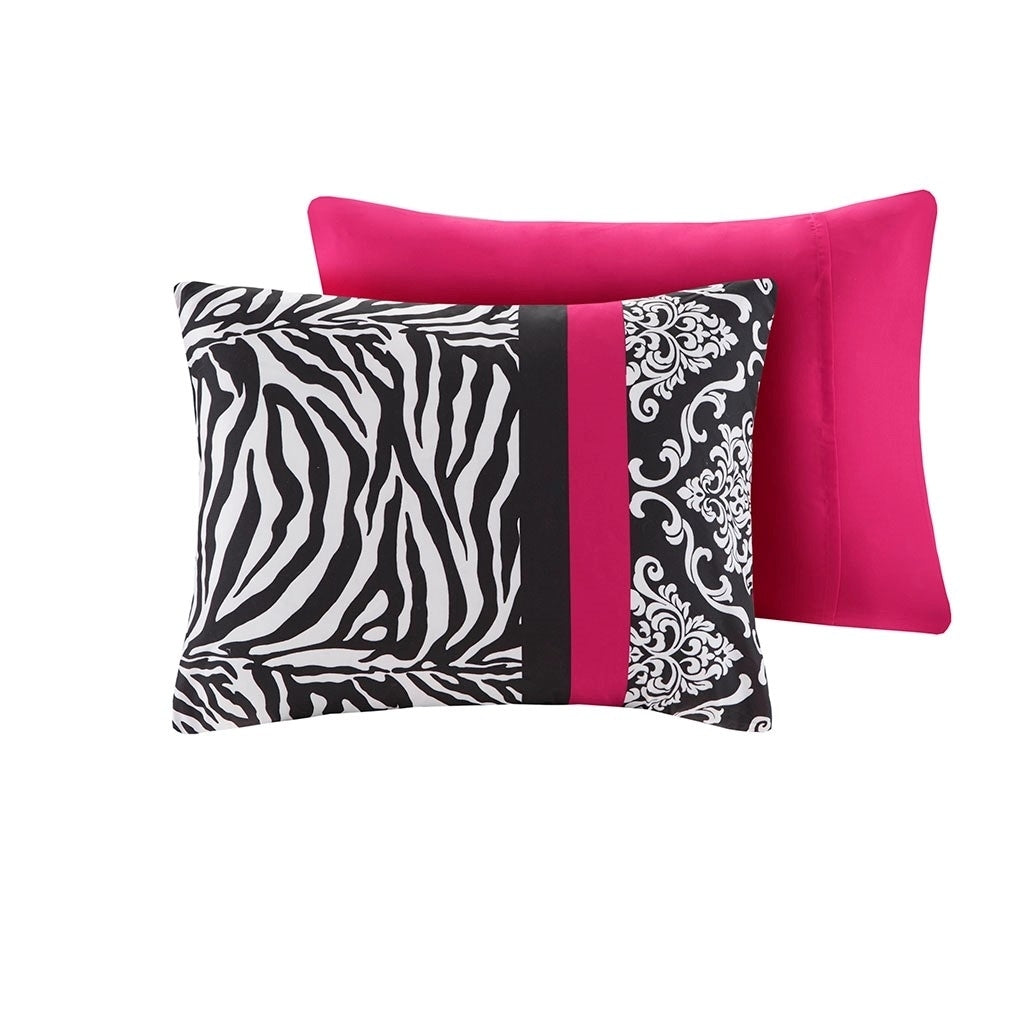 Gracie Mills Morse 4-Piece Striped Damask and Zebra Printed Comforter Set - GRACE-6083 Image 5