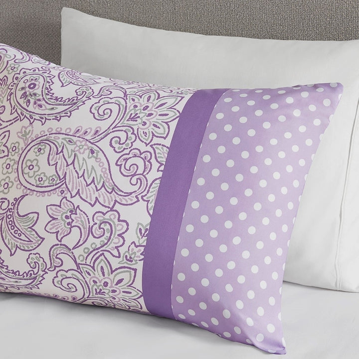 Gracie Mills Lilibeth Striped motif of Floral Paisley and Polka dots Printed Comforter Set - GRACE-6085 Image 3