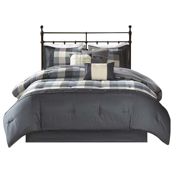 Gracie Mills Nanette 7-Piece Bufallo Plaid Printed Herringbone Comforter Set - GRACE-9319 Image 6