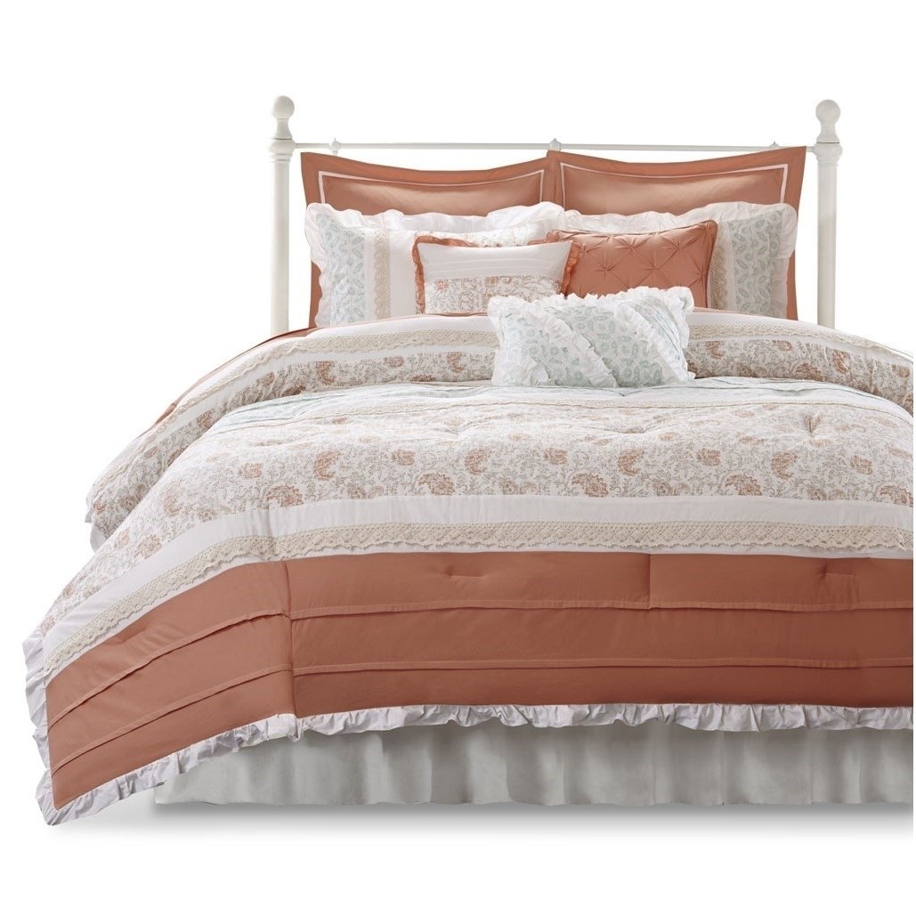 Gracie Mills Singleton 9-Piece Cotton Percale Comforter Set with Paisley Print - GRACE-87 Image 1