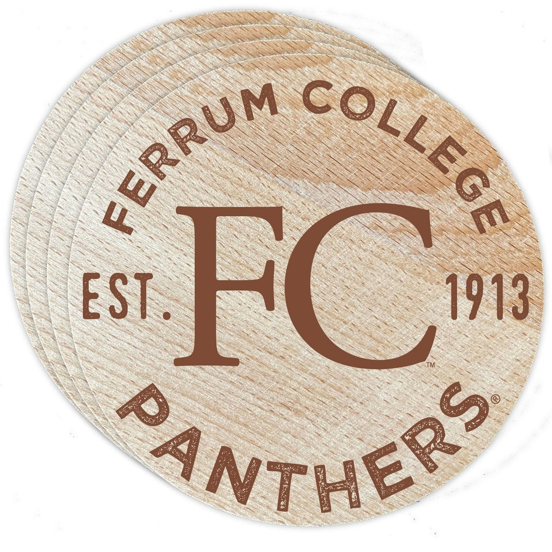 Ferrum College Wood Coaster Engraved 4-Pack Officially Licensed Image 1