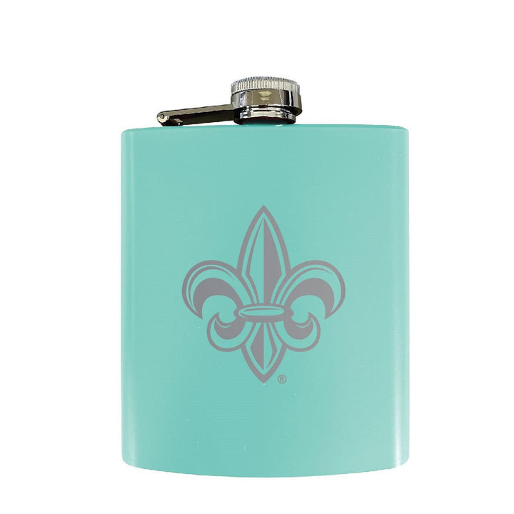 Louisiana at Lafayette Stainless Steel Etched Flask - Choose Your Color Image 3