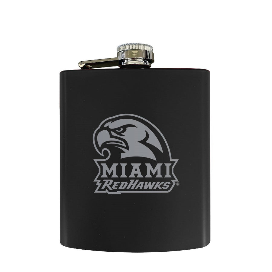 Miami of Ohio Stainless Steel Etched Flask - Choose Your Color Image 1