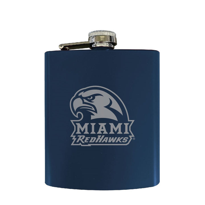 Miami of Ohio Stainless Steel Etched Flask - Choose Your Color Image 4