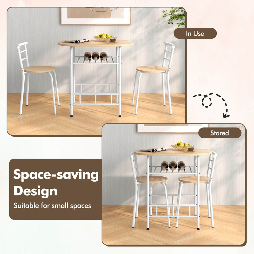 3 Piece Dining Set Table 2 Chairs Home Kitchen Breakfast Furniture Image 8