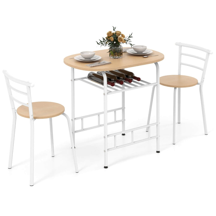 3 Piece Dining Set Table 2 Chairs Home Kitchen Breakfast Furniture Image 10