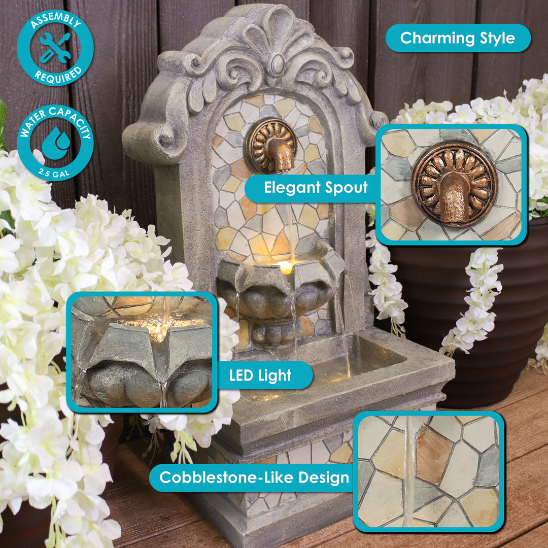 Sunnydaze Enchanting Estate Polyresin Flat Back Outdoor Wall Fountain Image 2