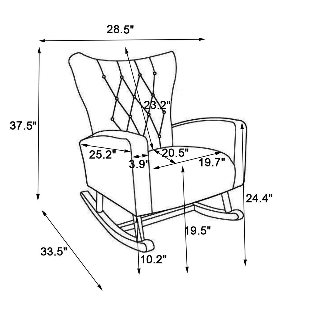 High Backrest Modern Accent Chair for Living Room, Lounge Arm Rocking Chair Image 9