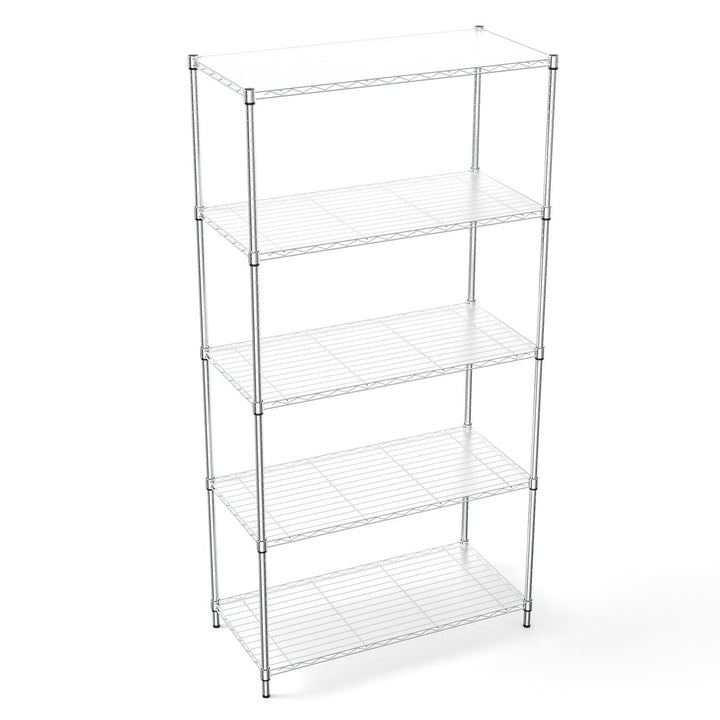 Heavy Duty 5 Tier Wire Shelving Unit Black 72H Storage Organizer 1750 lbs Capacity Image 1