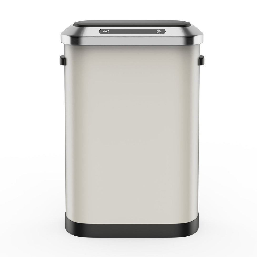 50L Smart Automatic Trash Can White Motion Sensor Hands-Free Stainless Steel Image 1