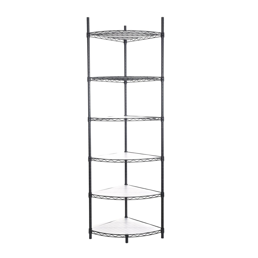 6 Tier Corner Wire Shelf Rack Adjustable Metal Heavy Duty Free Standing Storage Display for Bathroom Living Room Kitchen Image 1