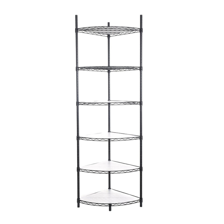 6 Tier Corner Wire Shelf Rack Adjustable Metal Heavy Duty Free Standing Storage Display for Bathroom Living Room Kitchen Image 1