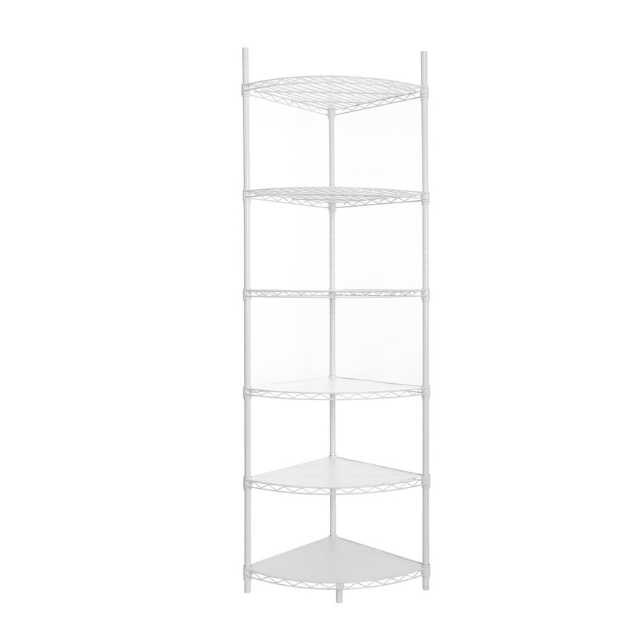 6 Tier Corner Wire Shelf Rack Adjustable Metal Heavy Duty Free Standing Storage Display for Bathroom Living Room Kitchen Image 1