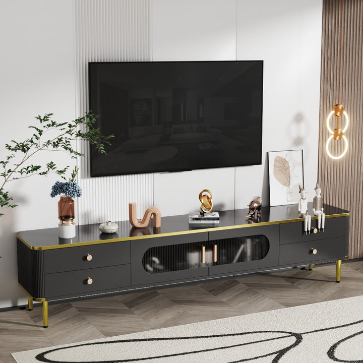 65+ Inch TV Stand for Living Room, Modern Entertainment Center Console Table with Storage - TV Media Cabinet Furniture Image 1