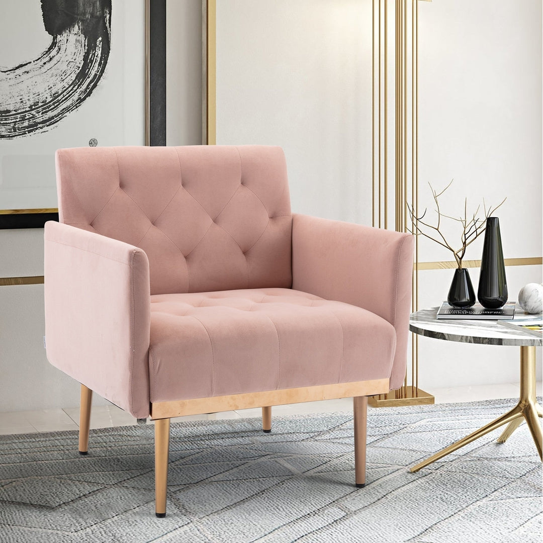 Accent Chair Leisure Sofa with Rose Golden Feet Comfortable for Living Room Office Image 2