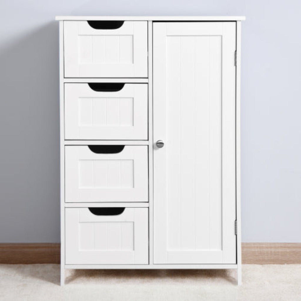 Bathroom Storage Cabinet, Floor Cabinet with Adjustable Shelf and Drawers Image 3