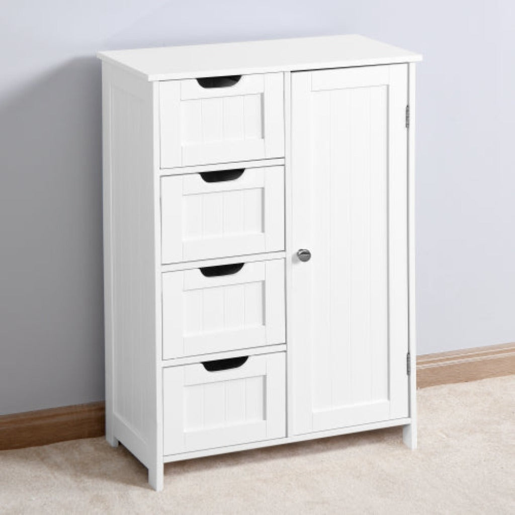 Bathroom Storage Cabinet, Floor Cabinet with Adjustable Shelf and Drawers Image 4