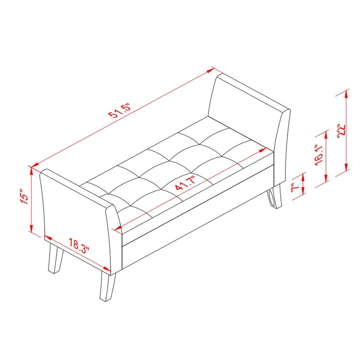 51.5 Inch Bed Bench with Storage Grey Velvet Upholstered Seat Modern Furniture for Bedroom Entryway Living Room Image 9