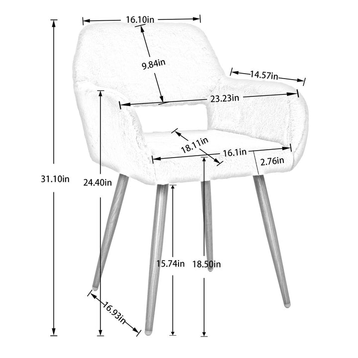 Mid Century Faux faux Dining Chairs with Solid Steel Legs for Dining Room Set of 2 Image 10