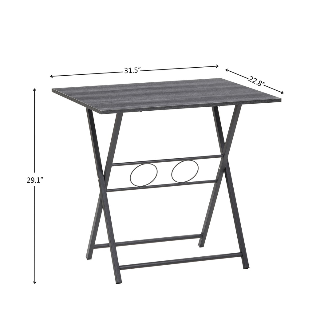 Folding Office Table Small Space Saving Desk No Assembly Required Compact Workstation Image 2