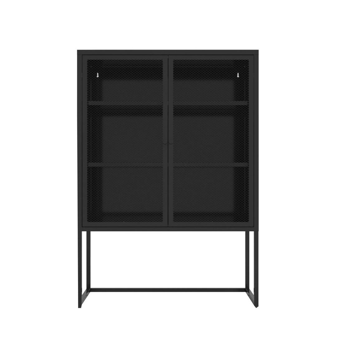 Black Storage Cabinet with Doors Modern Free Standing Steel Accent 31.5" x 15.7" Image 6