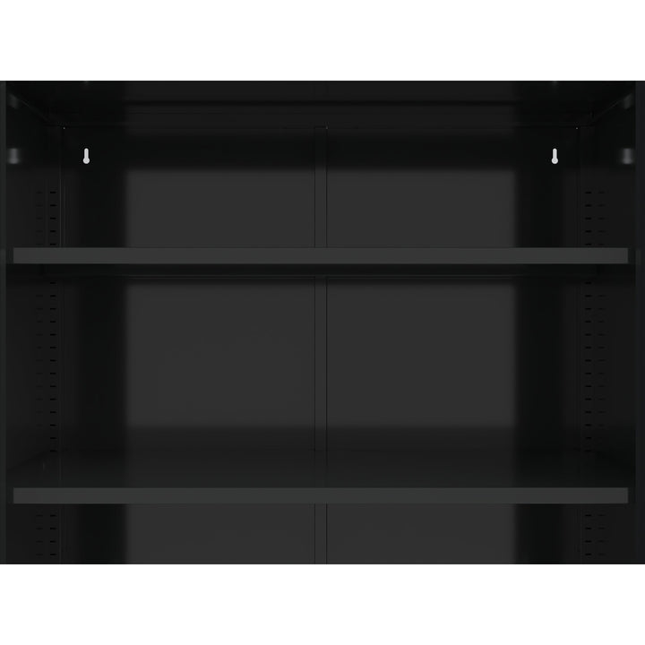 Black Storage Cabinet with Doors Modern Free Standing Steel Accent 31.5" x 15.7" Image 9